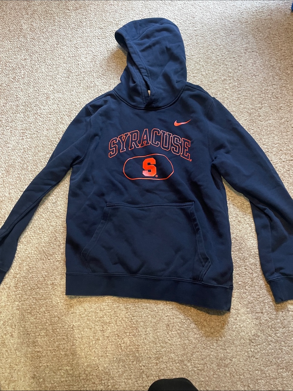 Nike Navy Syracuse Pullover Hoodie with Orange Logo